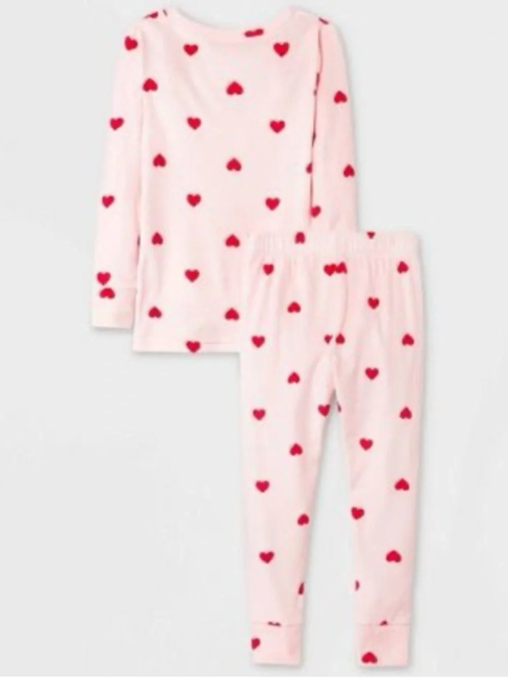 Cat And Jack | Pink and Red Girls 2 piece heart pajamas | Size 4T